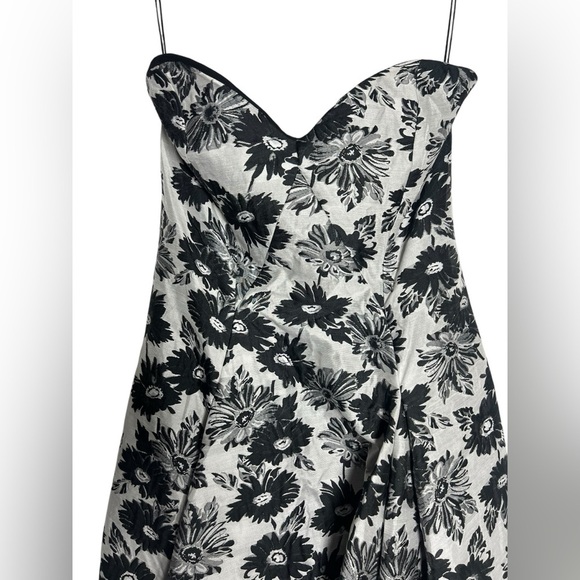 ZAC Zac Posen Black and White Floral High Low Dress - Picture 6 of 7